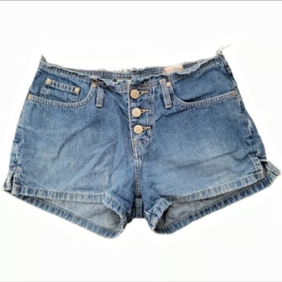 NWOT Womens Vintage Paris Blues High Waisted Blue Jean Shorts Button Fly Size 3